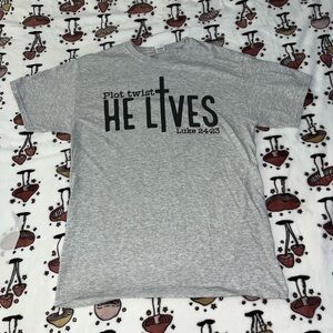 Bella Canvas Heather Gray 'He Lives' Tee